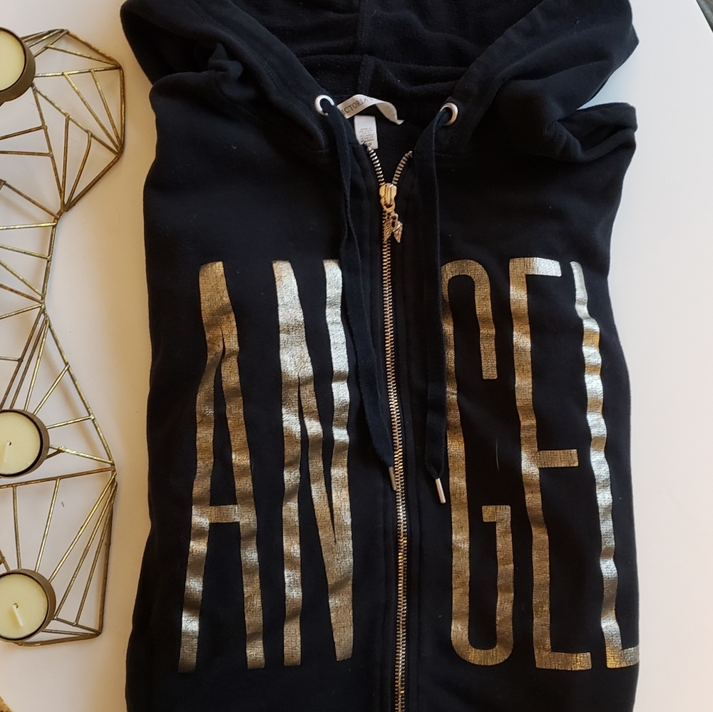 Victoria's Secret Angel Black Zip Up Hoodie